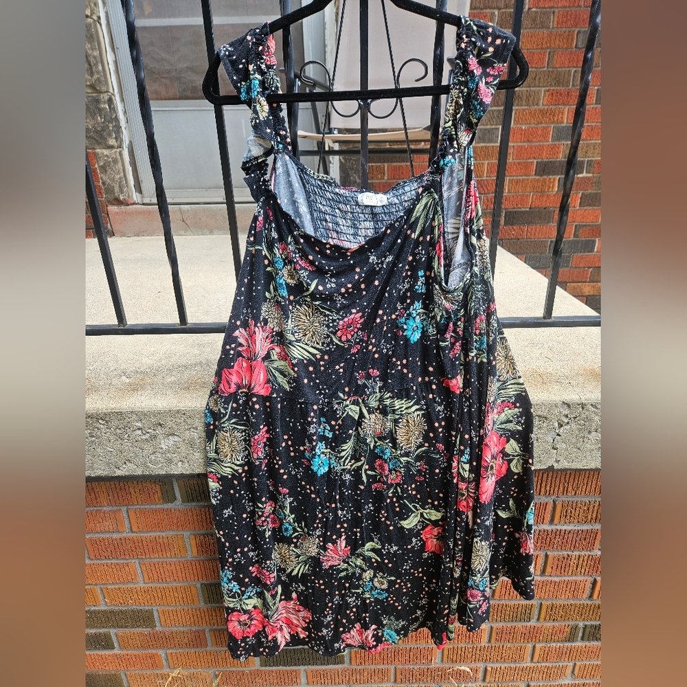 Maurices Black Floral High Low Dress